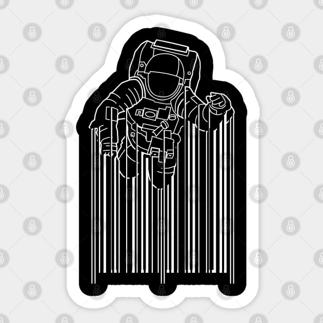 Astronaut Barcode Sticker by EddieBalevo